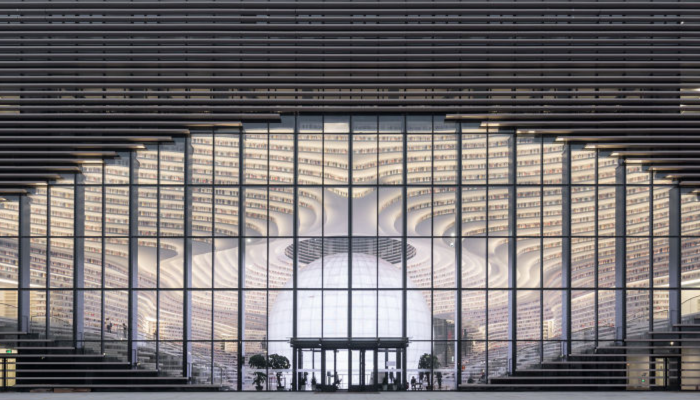 Gaya Futuristik Perpustakaan di Tianjin