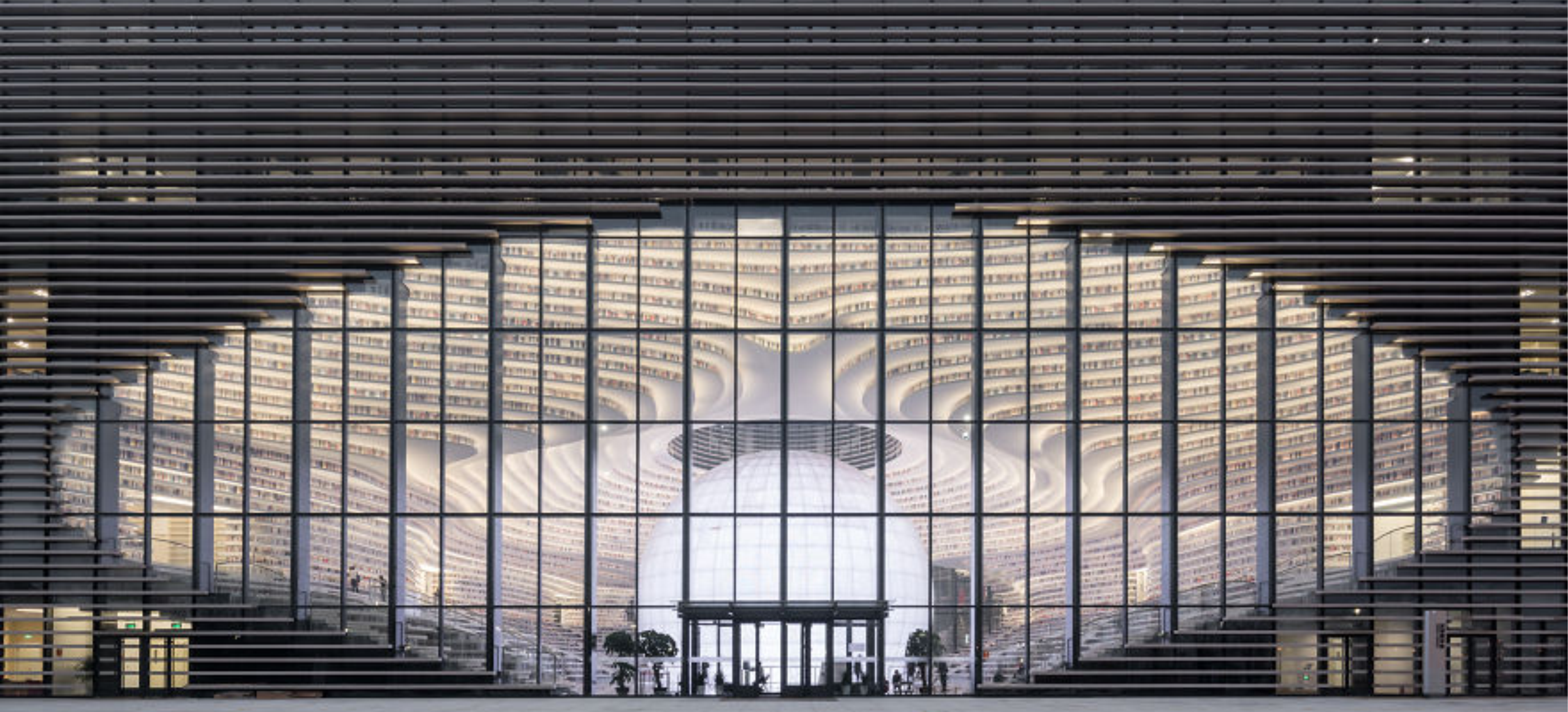 Gaya Futuristik Perpustakaan di Tianjin